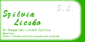 szilvia licsko business card